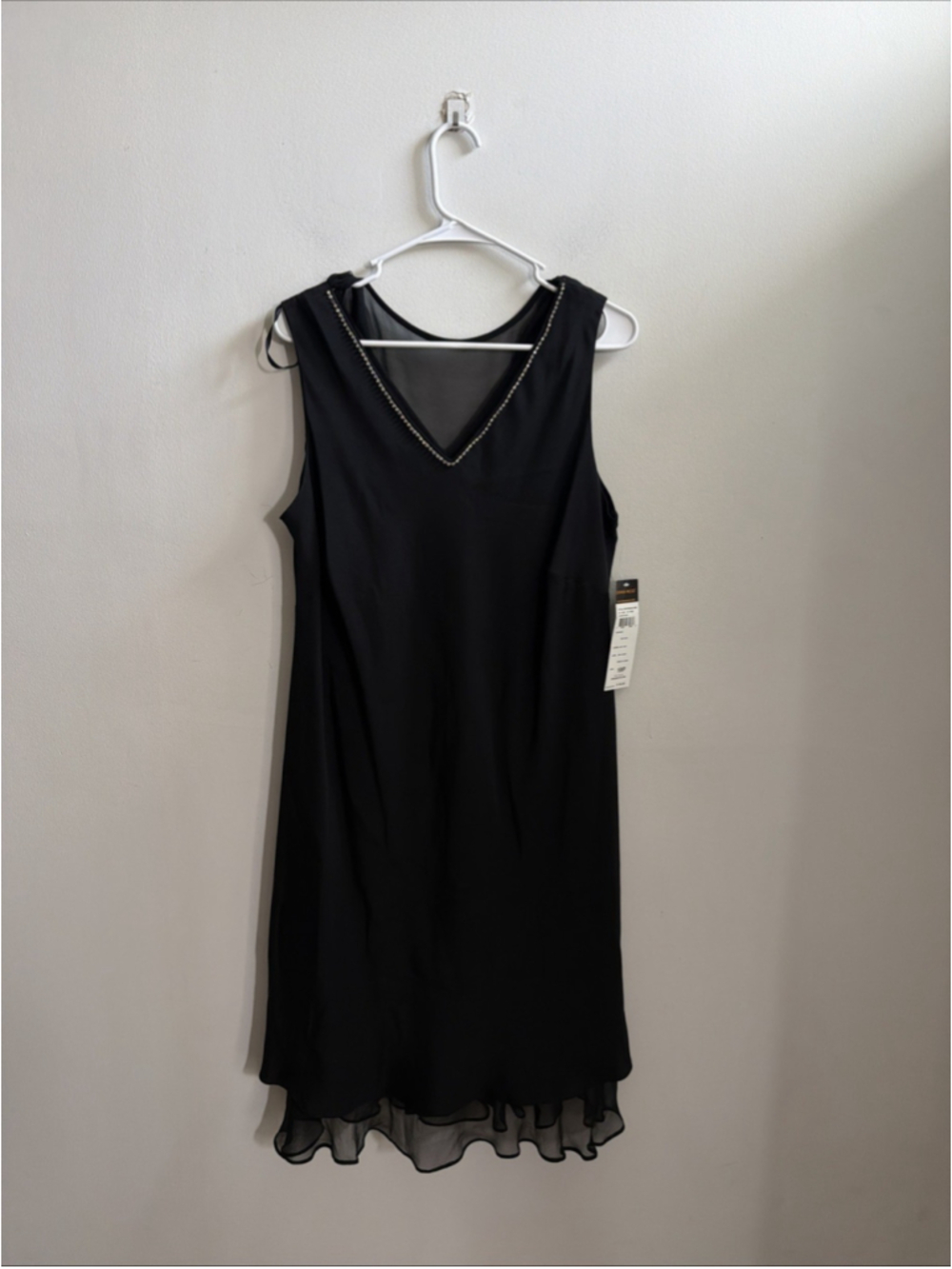 VINTAGE NEW WOMEN’S DONNA RICCO SILK DRESS SHOULDER BLACK SIZE 16WP 8269790S